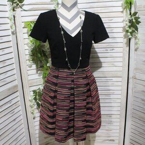 Trina Turk Black Pink Tweed Pockets Dress (894)